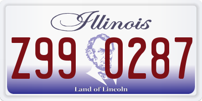 IL license plate Z990287