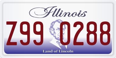 IL license plate Z990288