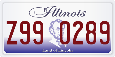 IL license plate Z990289