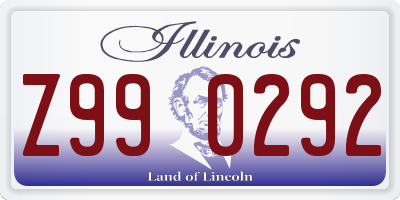 IL license plate Z990292