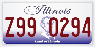 IL license plate Z990294