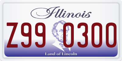 IL license plate Z990300