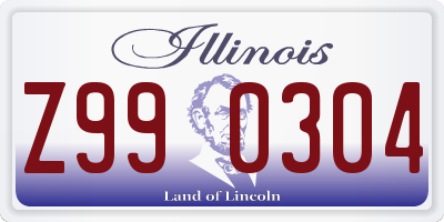 IL license plate Z990304