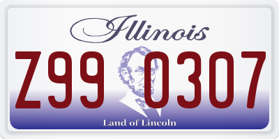 IL license plate Z990307