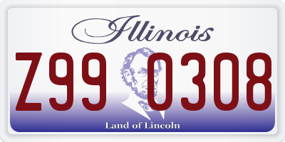 IL license plate Z990308