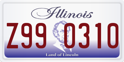 IL license plate Z990310