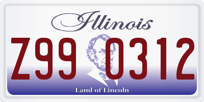 IL license plate Z990312