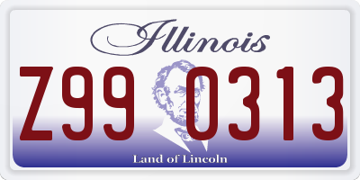 IL license plate Z990313