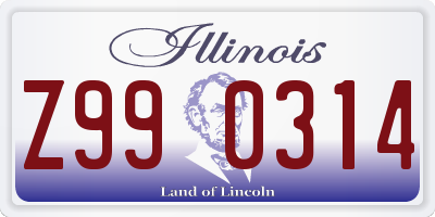 IL license plate Z990314