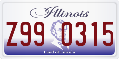 IL license plate Z990315