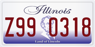 IL license plate Z990318