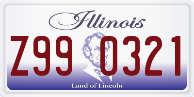 IL license plate Z990321