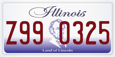 IL license plate Z990325