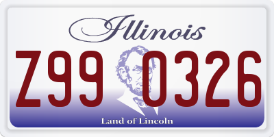 IL license plate Z990326