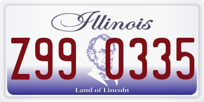 IL license plate Z990335