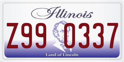 IL license plate Z990337