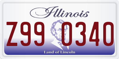 IL license plate Z990340