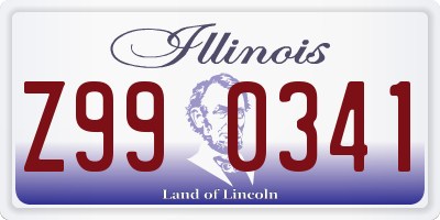 IL license plate Z990341