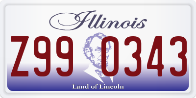 IL license plate Z990343