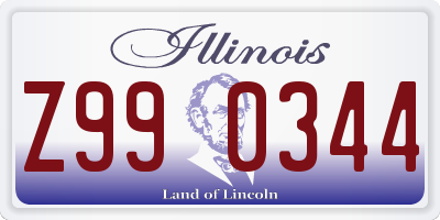 IL license plate Z990344