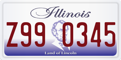 IL license plate Z990345