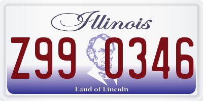 IL license plate Z990346