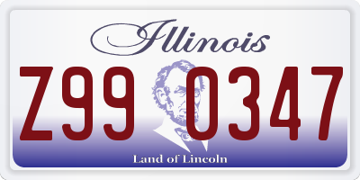 IL license plate Z990347