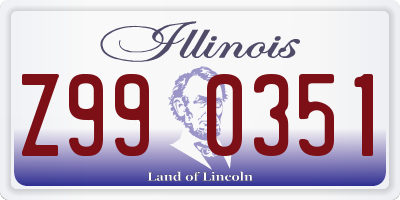 IL license plate Z990351