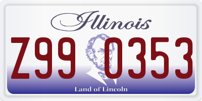 IL license plate Z990353