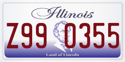 IL license plate Z990355