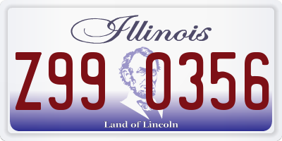 IL license plate Z990356