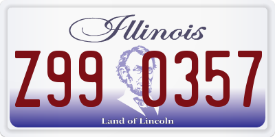 IL license plate Z990357