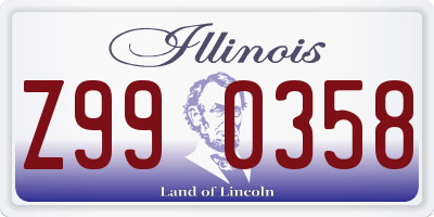 IL license plate Z990358