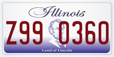 IL license plate Z990360