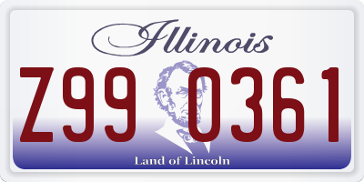 IL license plate Z990361