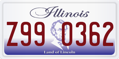 IL license plate Z990362