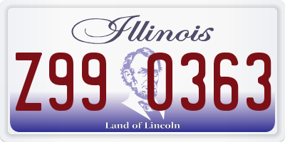 IL license plate Z990363