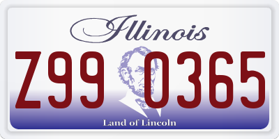 IL license plate Z990365