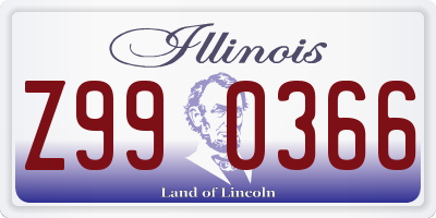 IL license plate Z990366