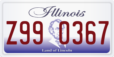 IL license plate Z990367