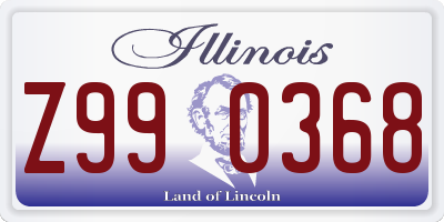 IL license plate Z990368