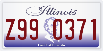 IL license plate Z990371