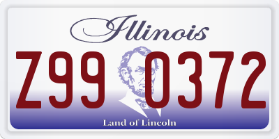 IL license plate Z990372