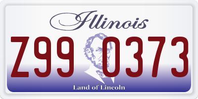 IL license plate Z990373