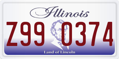 IL license plate Z990374