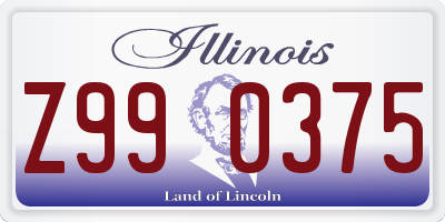 IL license plate Z990375