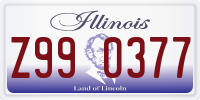 IL license plate Z990377