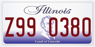 IL license plate Z990380