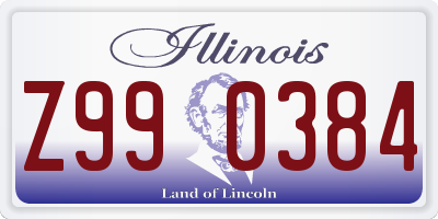 IL license plate Z990384