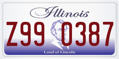 IL license plate Z990387